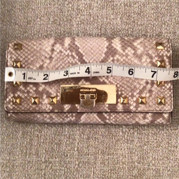 Michael Kors Tan Snake Print Wallet with Gold Accents - Picture 5 of 8